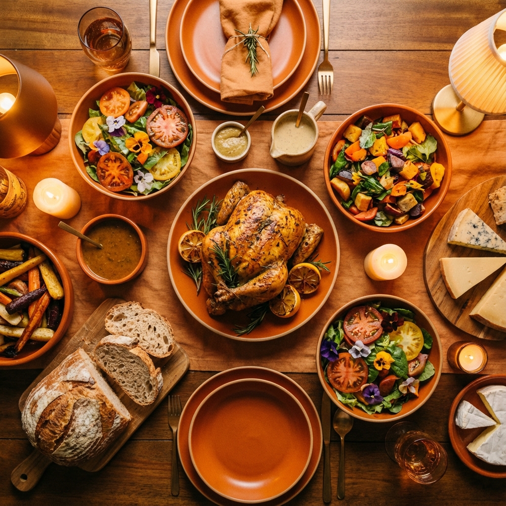 Roasted chicken in a pan